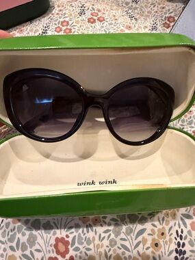 kate spade Black Oversized Round Sunglasses